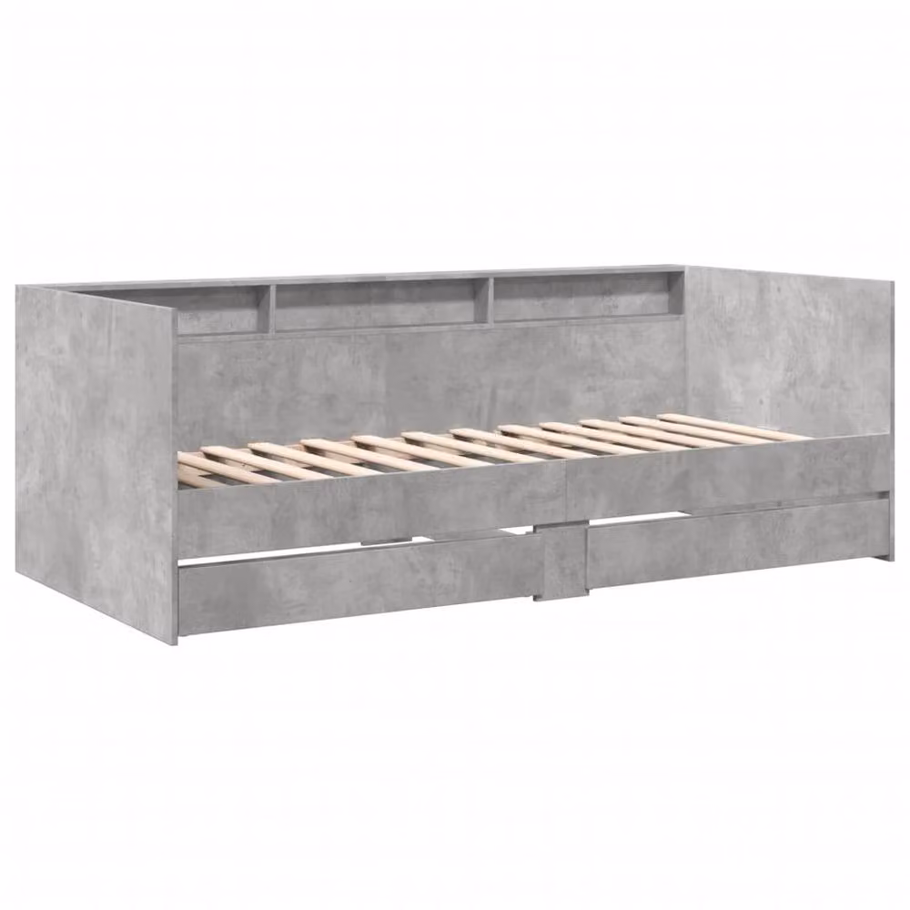 Berkfield Home Daybed with Drawers in Concrete Grey, W/D/H: 100 x 200 cm – 3