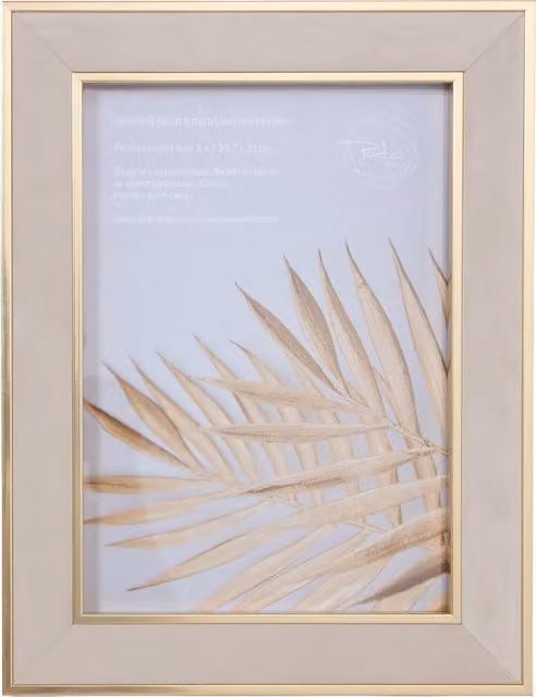 The Port. Co Gallery Classic Rectangular Velvet Photo Frame in Gold and Beige, A4 Size