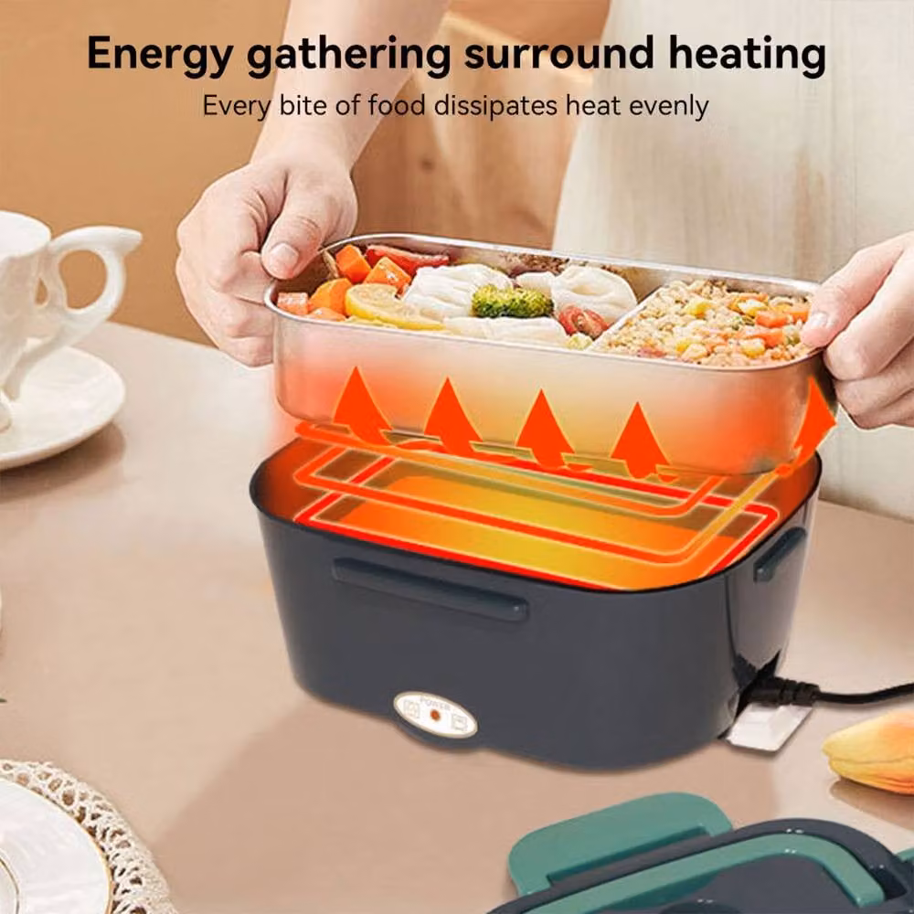 Dragodirect Electric Heated Lunch Box with Stainless Steel Inner, 1.5 l, Dark Grey – 5