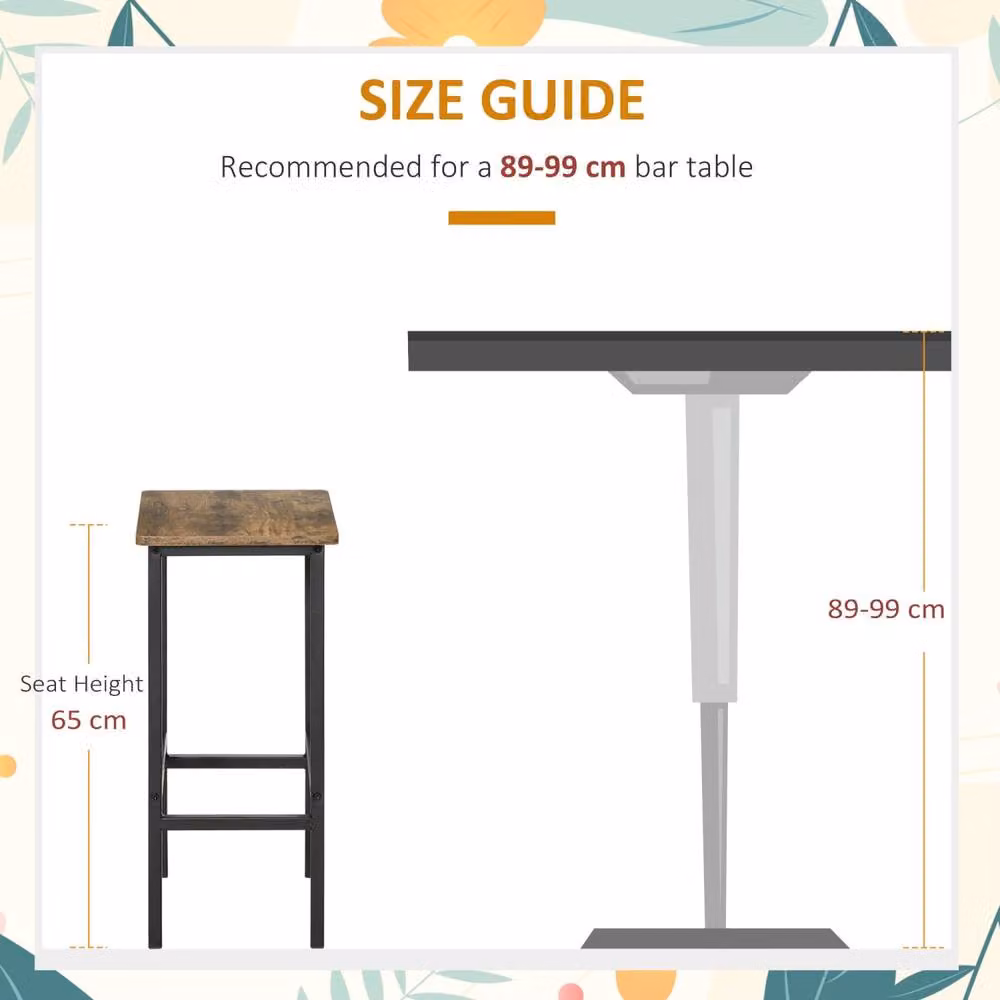 Wyld Haus Latzse Set of 2 Industrial Counter Bar Stools in Rustic Brown – 5