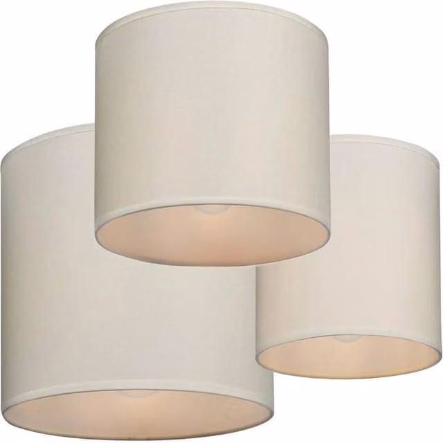 EONLION Set of 3 Modern Cylinder Lampshades in Beige and White for Ceiling and Table Lamps – 1