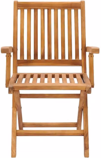 Berkfield Home Set of 6 Durable Folding Garden Chairs in Brown Solid Teak Wood – 1