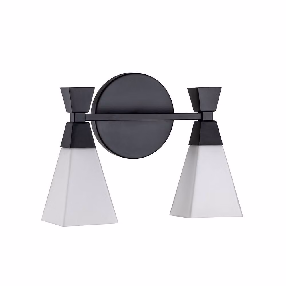Netlighting Bowtie 2 Light Bathroom Wall Lamp in Matte Black, IP44 Rated – 4