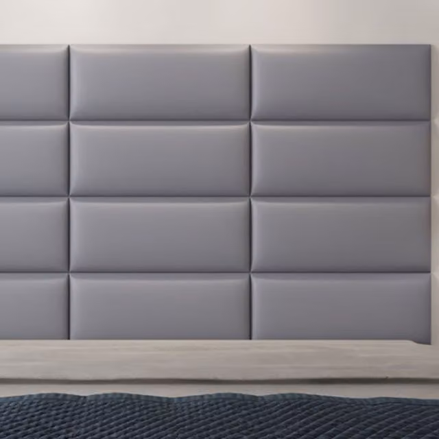 NOVECRAFTO Self Adhesive Padded Wall Panels, Grey, W: 60 cm, H: 25 cm