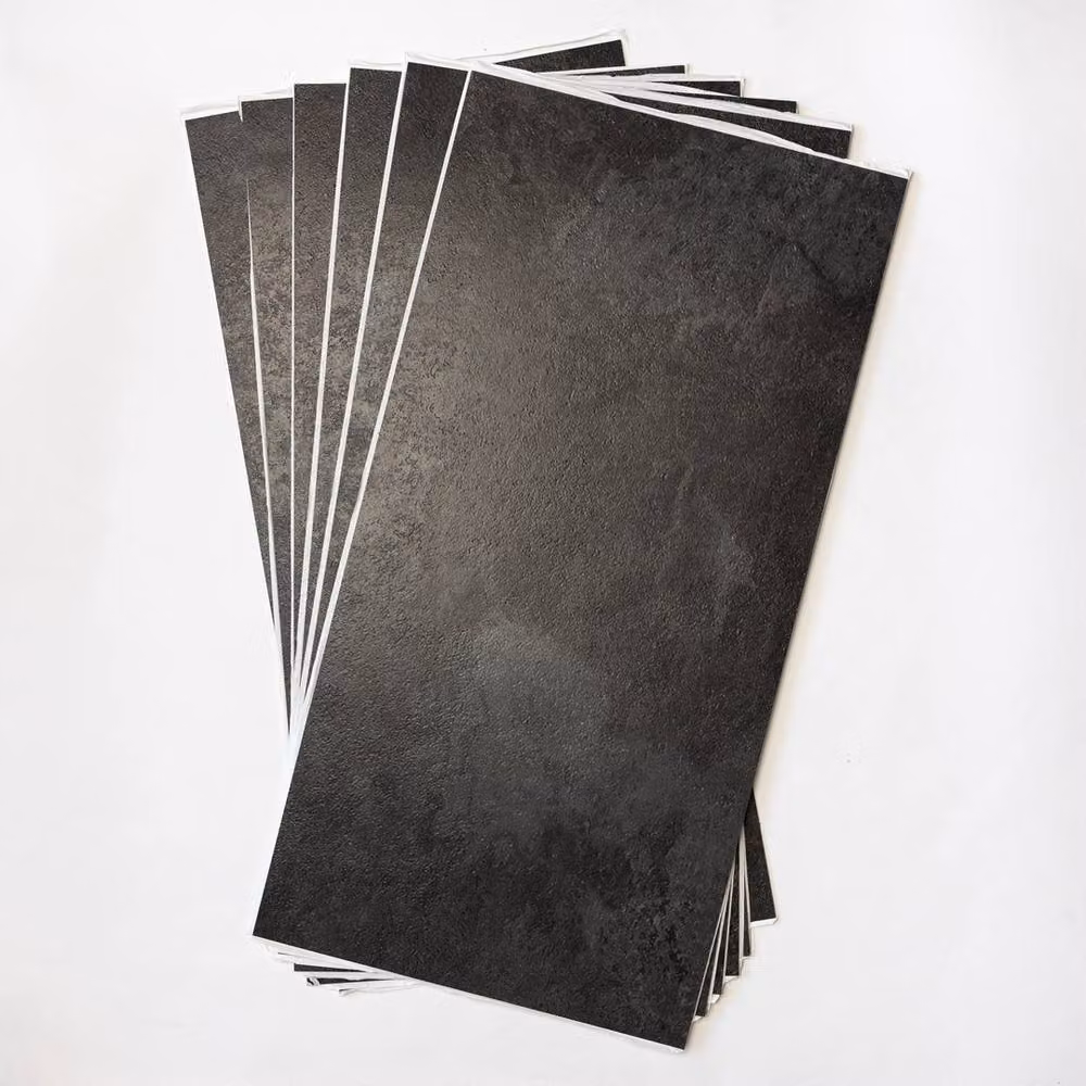 FloorPops Slater Self Adhesive Vinyl Floor Tiles, Dark Grey, Pack of 6 (1.12sqm), W: 30.5 cm, D: 60.96 cm – 3