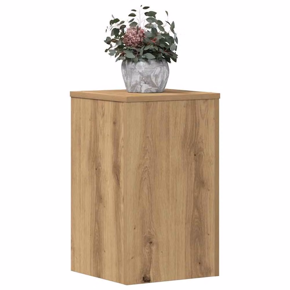 Berkfield Home Artisan Oak Plant Stands, 2 Piece Set, Brown, W/D/H: 30 x 30 x 50 cm – 2