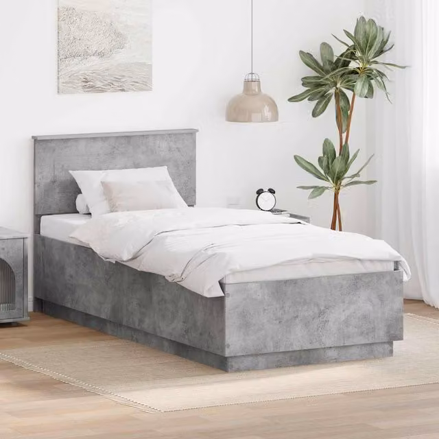 Berkfield Home Modern Bed Frame with Lift Up Base in Grey Engineered Wood 100 x 200 cm