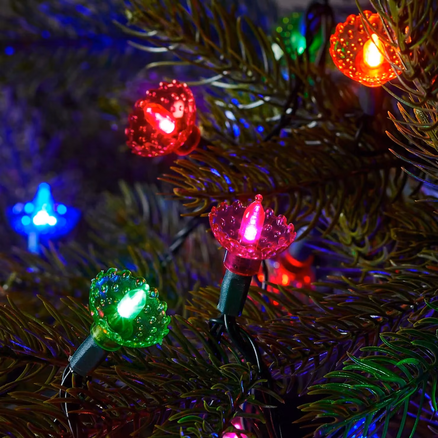 150 Multi Coloured LED Traditional Pickwick Christmas Lights with Timer
