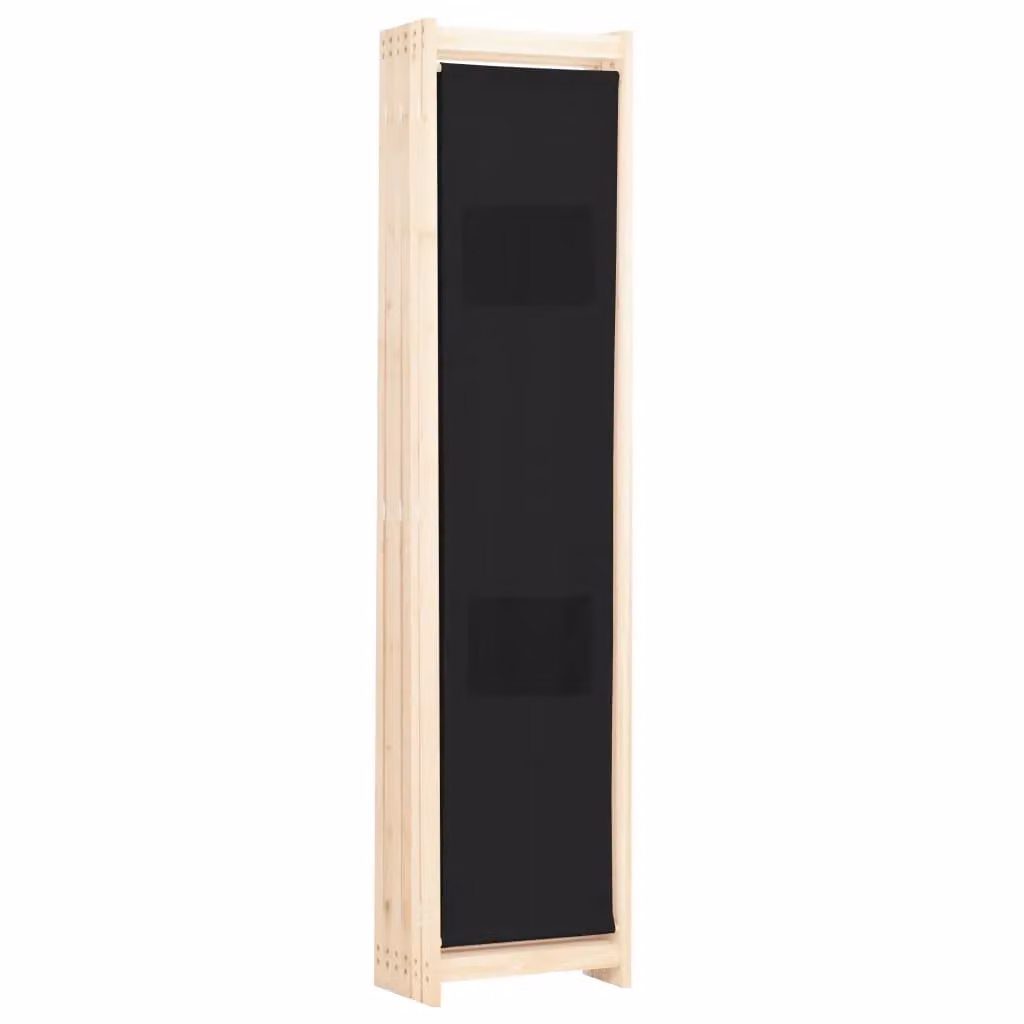 Berkfield Home 6-Panel Fabric and Wood Room Divider in Black, W/H/D: 240 x 170 x 4 cm – 4