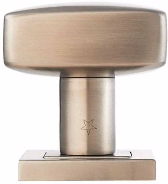Loops Modern Square Door Knob in Brushed Satin Steel, 62 x 62 mm with 52 mm Concealed Rose – 1