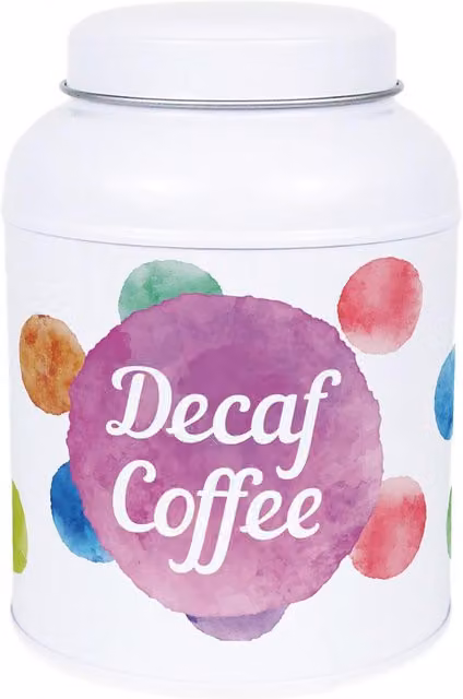 Purely Home Polka Dot Decaf Coffee Canister with Small Dome Lid in Multicolour Metal