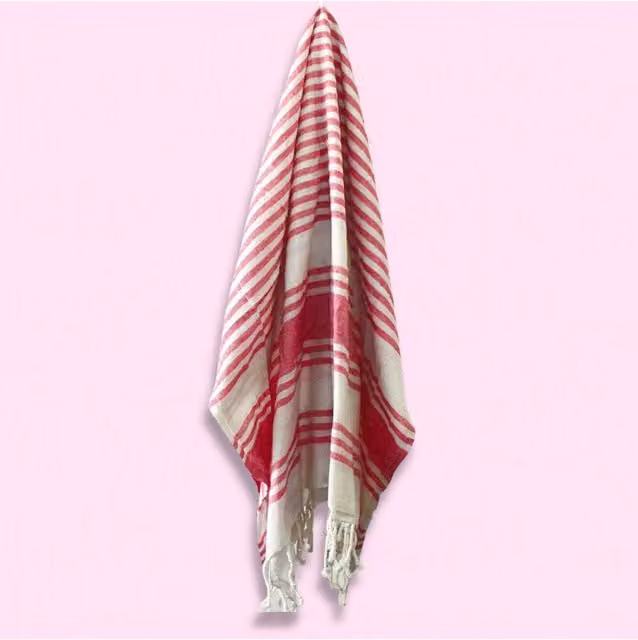 KDMD Sunset Pink Hamman Spa Towel, Soft Fluffy Cotton Blend, W/H: 90 x 170 cm