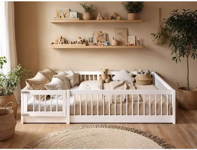 Flair Imogen House Frame Small Double Toddler Bed in White Solid Pine Wood W/D/H: 120 x 200 cm – 1