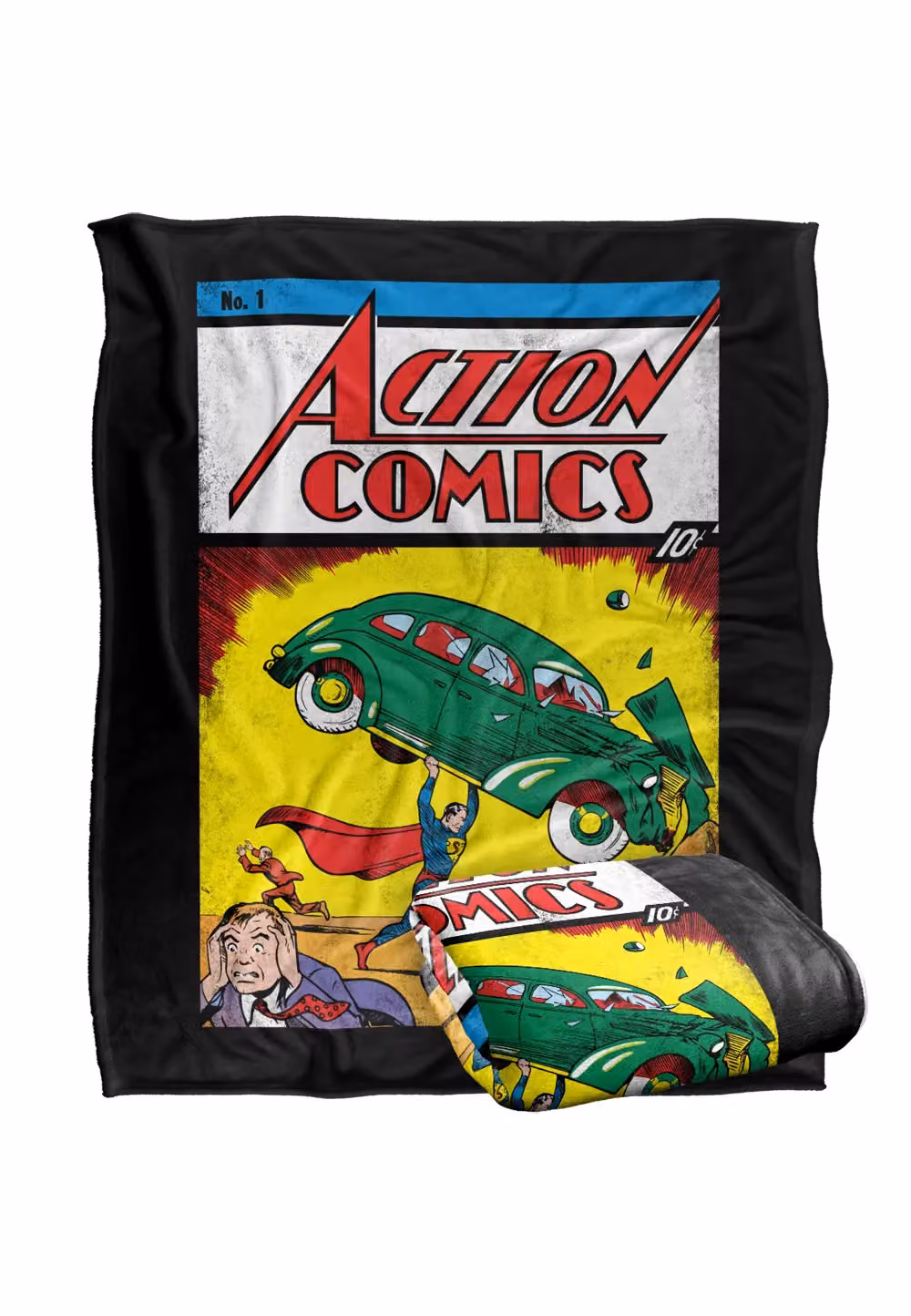 DC Comics Superman Action No. 1 Silky Touch Super Soft Throw Blanket, White and Multicolour, W/D/H: 152 x 127 cm – 8