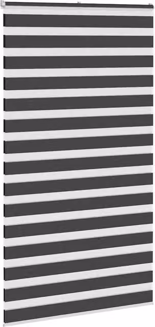 Berkfield Home Elegant Zebra Blind in Black, Polyester Fabric, W: 120 cm, H: 200 cm