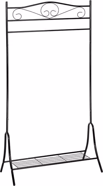 TECTAKE Antique Metal Clothes Rail with Matt Black Finish