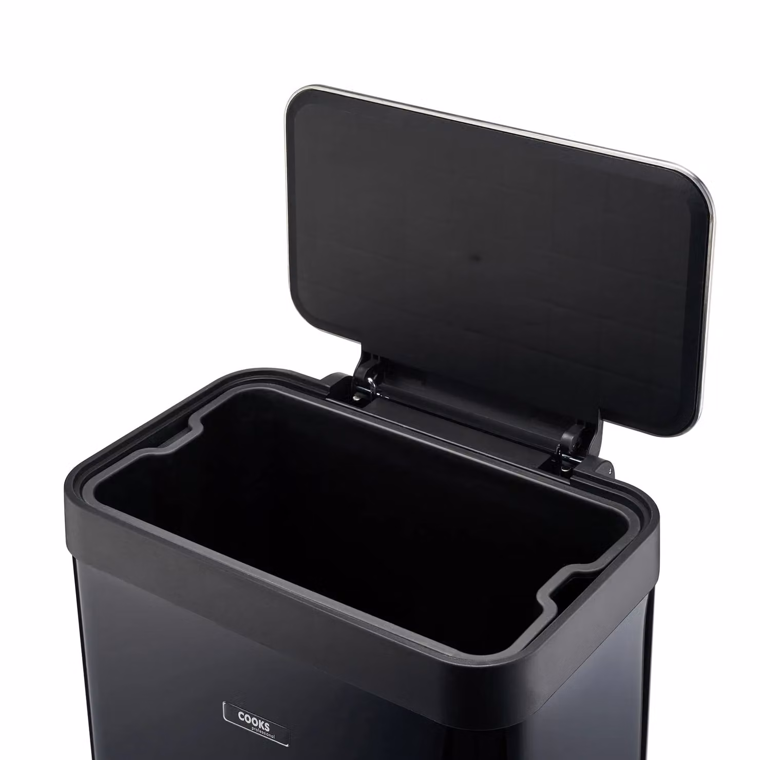 Cooks Professional XL 65L Pedal Bin with Soft Close Lid in Black Stainless Steel – 3