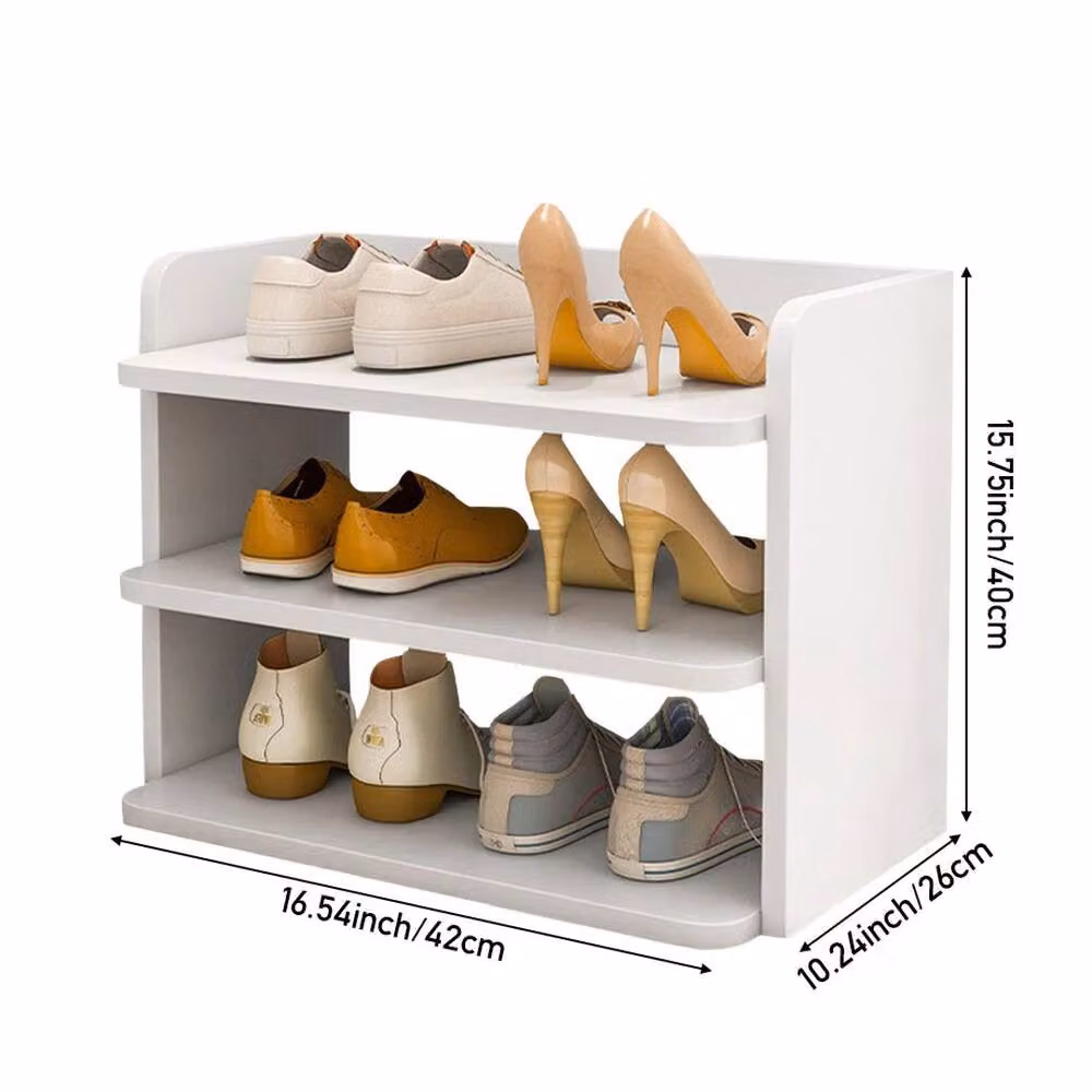 EONLION White Wooden Shoe Cabinet Rack for Hallways W/D/H: 50 x 26 x 50 cm – 2