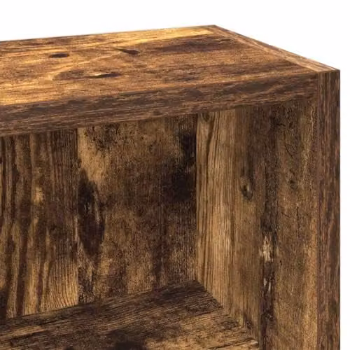 vidaXL Set of 2 Smoked Oak CD Cabinets, Brown Engineered Wood, W/D/H: 21 x 16 x 93.5 cm – 3