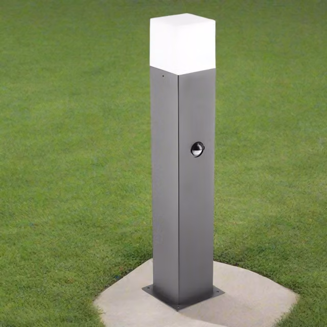CGC AMARA Modern Square LED Outdoor Post Light with PIR Motion Sensor in Anthracite Grey