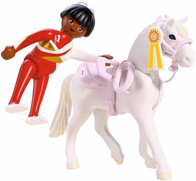 Playmobil Farm Equestrian Vaulting Set in White