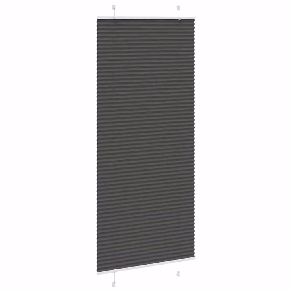 Berkfield Home Single Pleat Black Polyester Semi-Transparent Corded Blind, W: 84.4 cm, H: 200 cm – 3