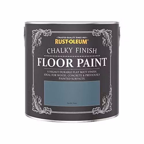 Rust-Oleum Pacific State Blue Scratch-Proof Water-Based Floor Paint in a Matt Finish, 2.5 l – 3