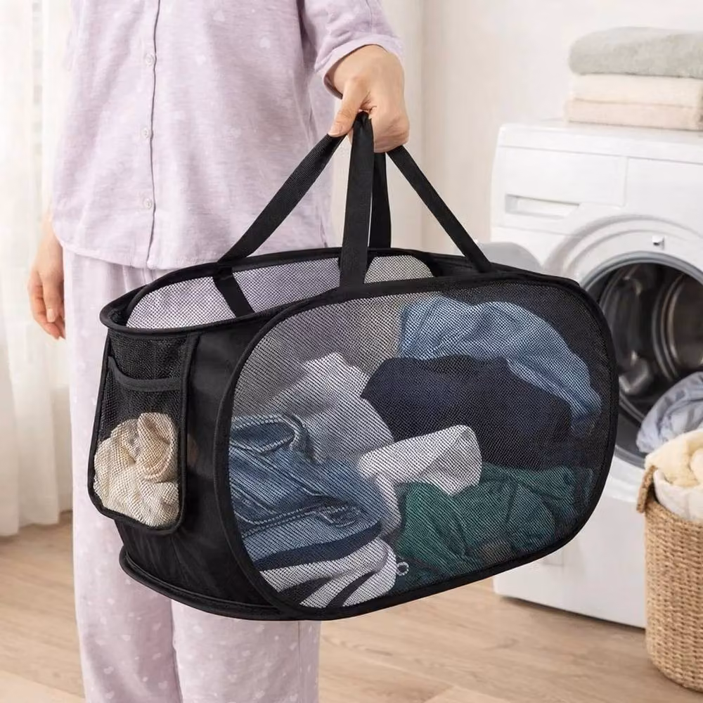NESTLUNE 3 Pack Collapsible Mesh Laundry Baskets with Handles in Multicolour – 2