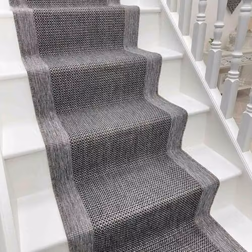 runrug Flatweave Stair Runner Rug in Blue and Grey, W: 60 cm, L: 660 cm