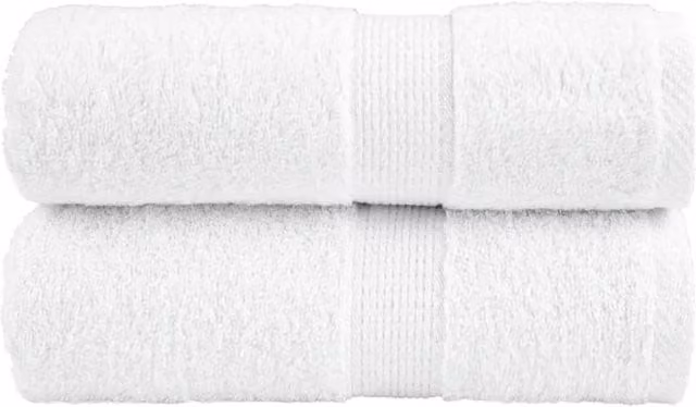 Berkfield Home SOLUND Premium Cotton Terry Guest Towels, White, 2 Pack, W: 30 cm x H: 50 cm, 600gsm