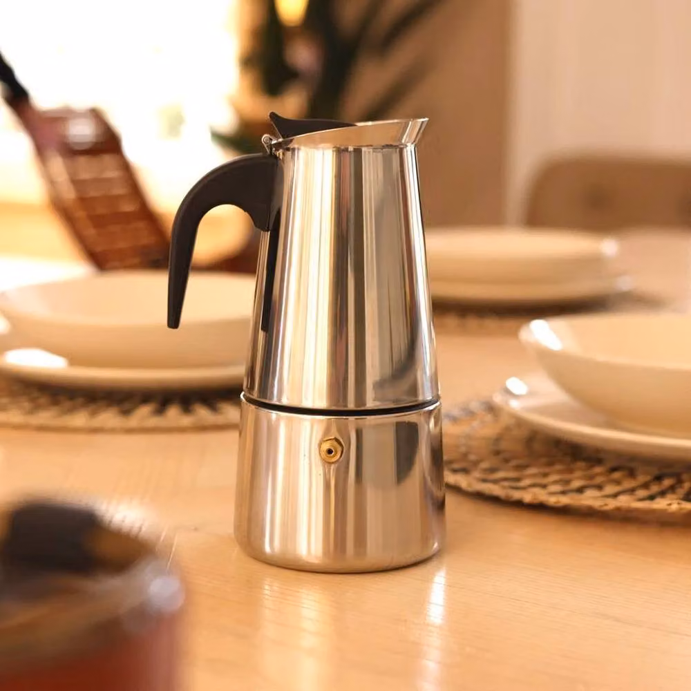 Kelvenix Espresso Stove Top Coffee Maker, 6 Cups (300ml), Silver – 4