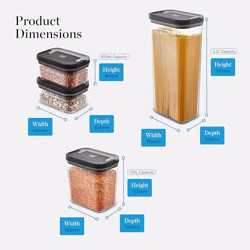Tower Good Food in Partnership 4 Piece Airtight and Leakproof Food Storage Set, Transparent – 5