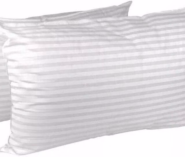 R&G Hotel Quality Firm Hollow Fibre Pillow, White, Pack of 3