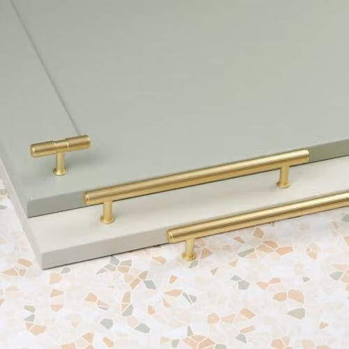 Handle & Home Brushed Brass Fluted Kitchen Cabinet Handle in Gold, 160mm
