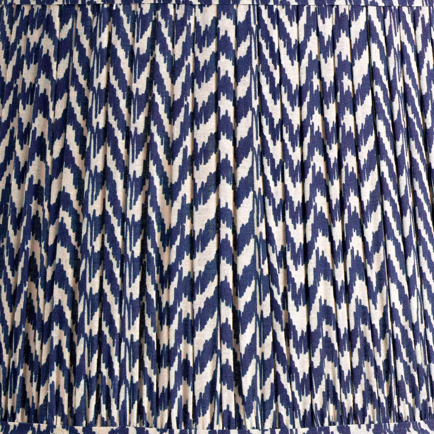 Ruma Navy Blue Chevron Tapered Pleat Fabric Lampshade for Floor Lamps, Diameter: 40.64 cm – 3