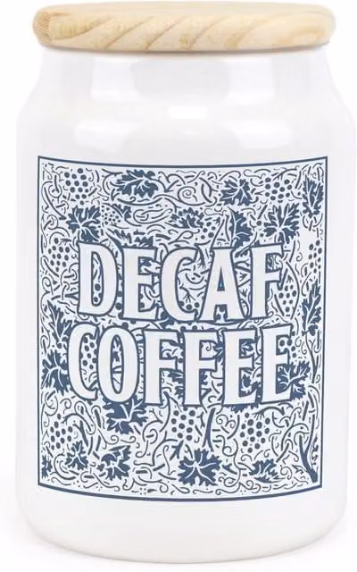 Purely Home Blue and White Floral Ceramic Decaf Coffee Storage Canister