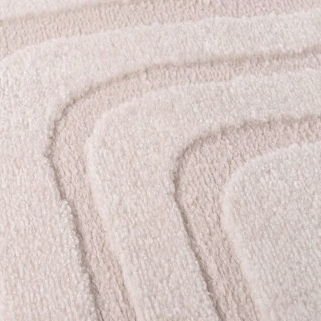 The Rugs Loft Abstract Wave Line Textured Terra Rug in Ivory, W/D/H: 160 x 230 cm