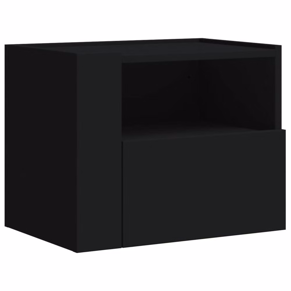 Berkfield Home Decorative Wall-mounted Bedside Cabinet, Black, W: 45 cm, D: 30 cm, H: 35 cm – 3