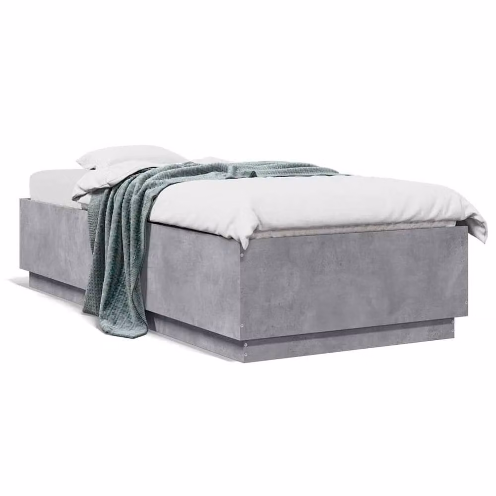 Berkfield Home Modern Bed Frame in Grey, W/D/H: 100 x 200 x 40 cm – 3