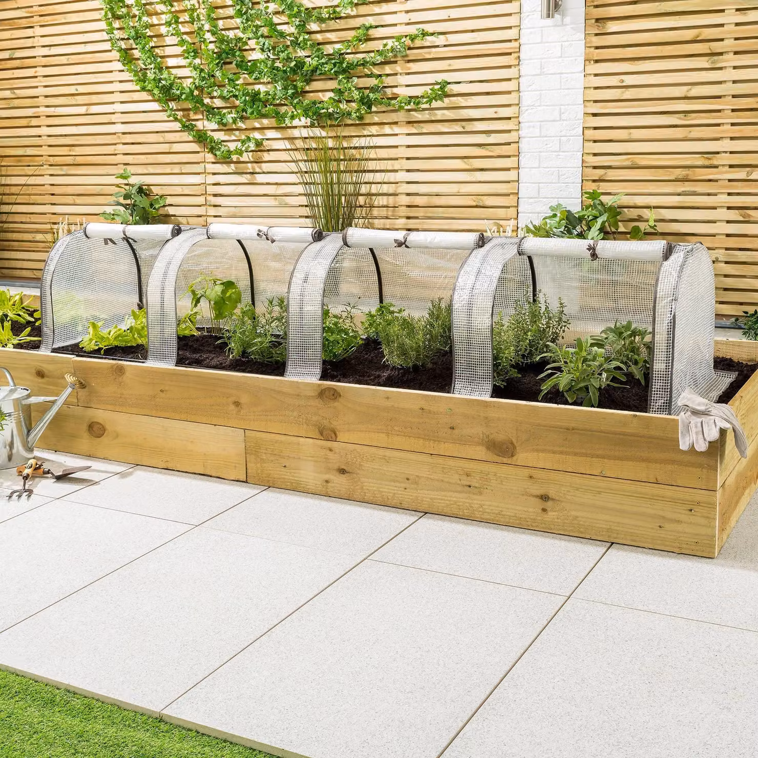 Christow Large 4 Section Garden Polytunnel Growhouse in White and Transparent Plastic with Steel Frame – 2