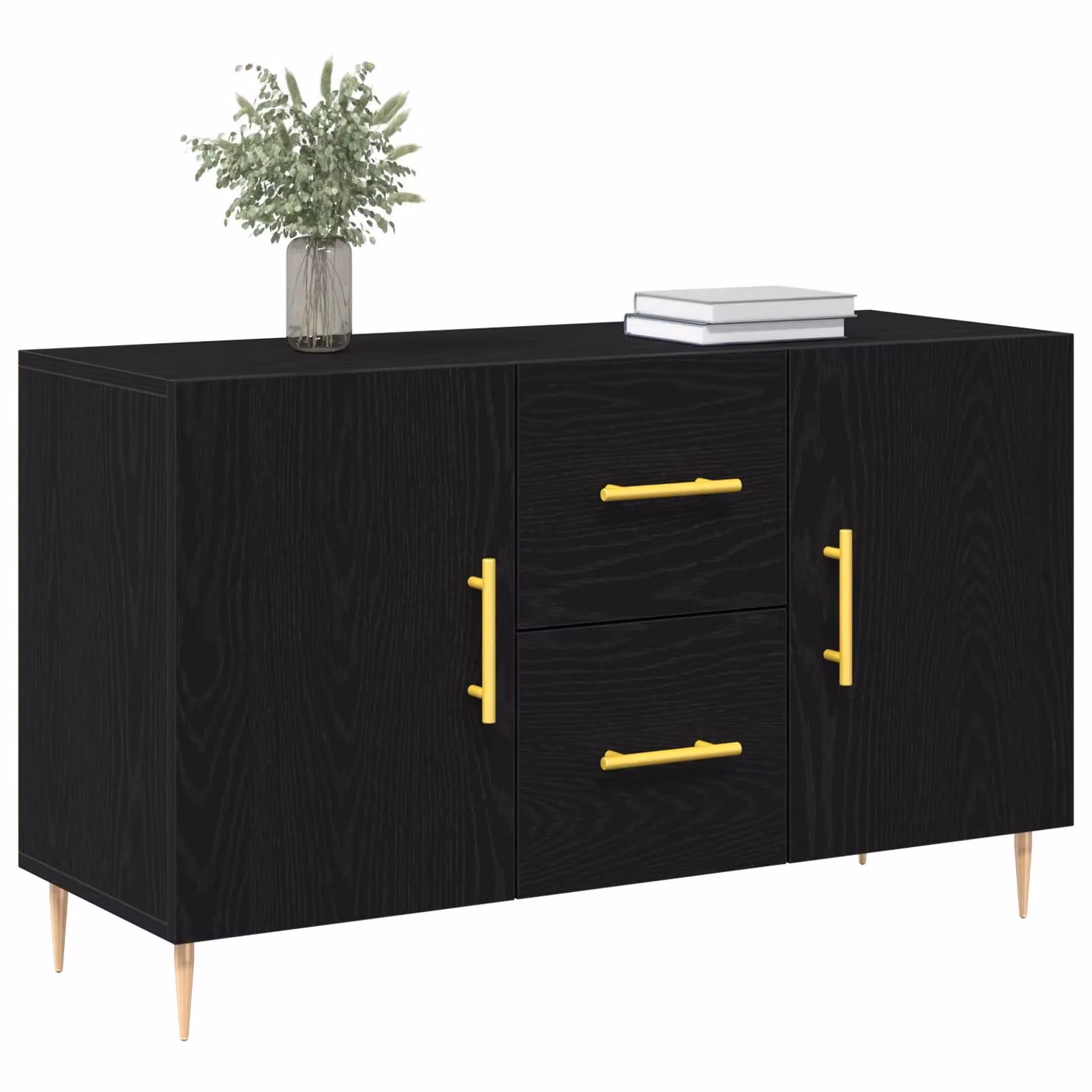 Berkfield Home Black Oak Sideboard with Soft Close Drawers, W/D/H: 100 x 36 x 60 cm – 3