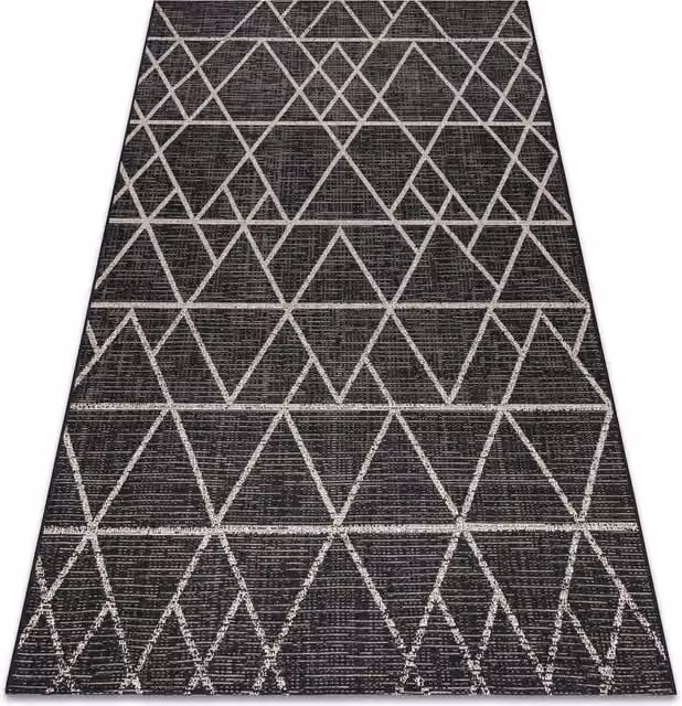 RugsX Floorlux Modern Rectangular Rug in Black, W: 80 cm, L: 150 cm – 1