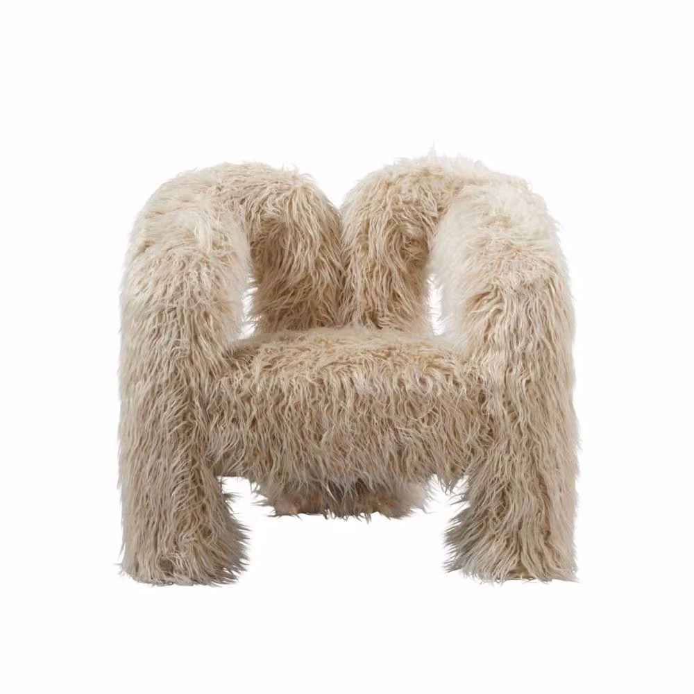 Wyld Haus Frida Ivory Faux Fur Armchair – 2