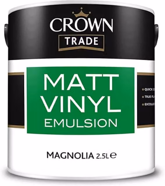 Crown Trade Water Based Matt Dispersion Paint in Beige/Yellow, 2.5L