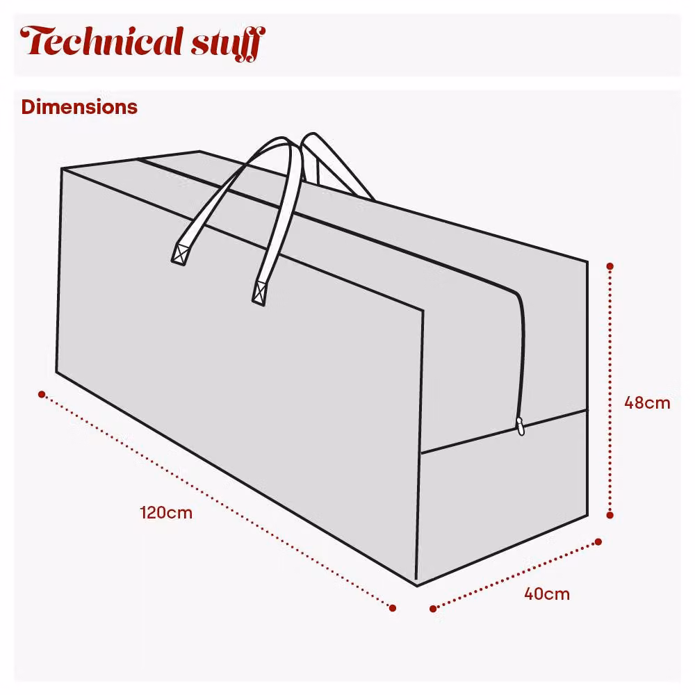 Christmas Village 7ft Christmas Tree Storage Bag in Grey and Green, W/D/H: 43.0 x 25.0 x 25.0 cm – 5
