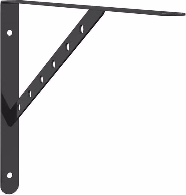 Kelvenix Stainless Steel Shelf Brackets, Black, 4 Pack, W/D/H: 40 x 2.5 x 25 cm