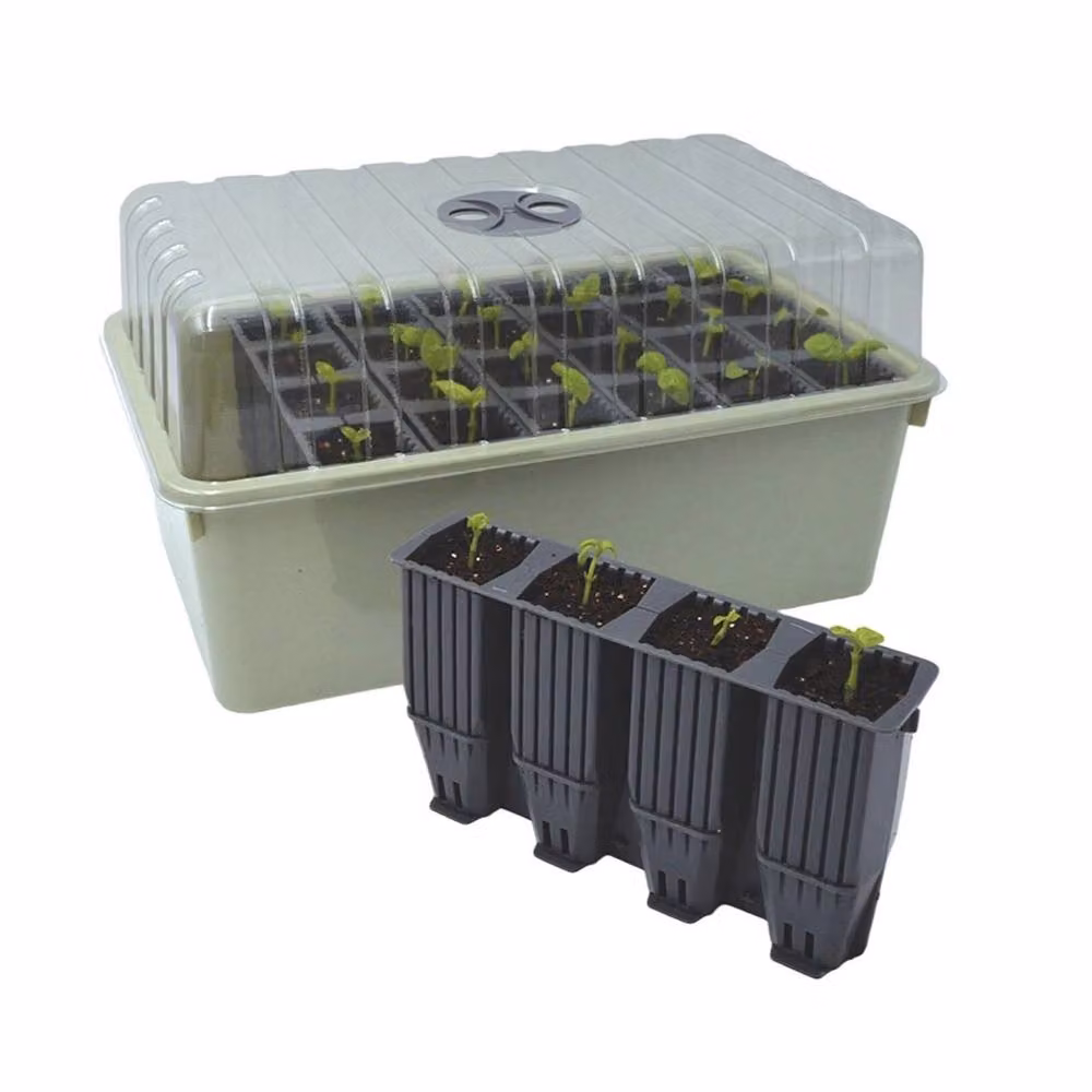 Nordara 28-Cell Ventilated Seed Tray Planter in Light Green, 12 cm Cells – 4