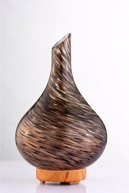 Sienna Glass Large Electric Aroma Diffuser Atomiser in Brown and Gold – 1