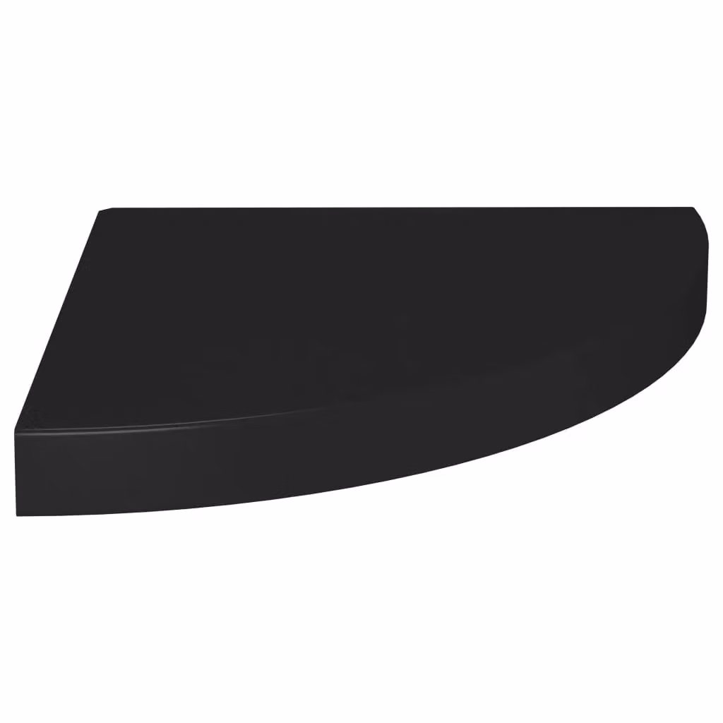 Berkfield Home Set of 4 Black Floating Corner Shelves, W/D/H: 35 x 35 x 3.8 cm – 3