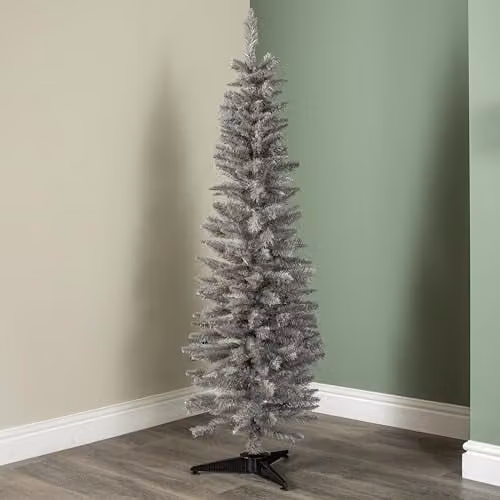 Samuel ALEXANDER Grey Wrapped Pencil Pine Christmas Tree, Height: 150 cm, Diameter: 45 cm – 1